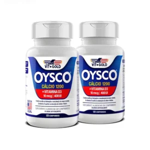 Kit 2x Oysco Cálcio 1200 mg + Vitamina D3 Vitgold 120 Comprimidos