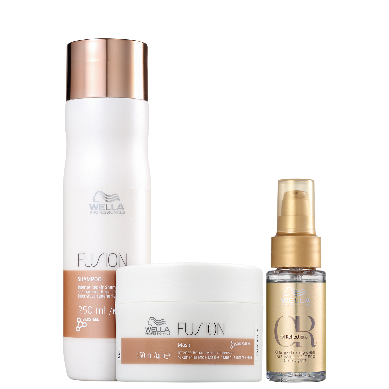 Kit Wella Professionals Fusion + Oil Reflections (3 Produtos)